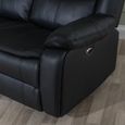 Berlin Black Leather 3 Seater Recliner Sofa