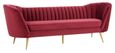 Binky Sofa - 3 Seater - Wine Velvet Fabric