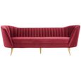 Binky Sofa - 3 Seater - Wine Velvet Fabric
