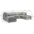 Bishop U Shape Corner Sofa Suite - Fullback - Truffle Velvet Fabric