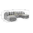 Bishop U Shape Corner Sofa Suite - Scatterback - Platinum Velvet Fabric