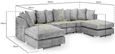 Bishop U Shape Corner Sofa Suite - Scatterback - Truffle Velvet Fabric