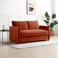 Blaire Sofa Bed - Athena Burnt Orange Velvet Fabric - 2 Seater
