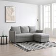 Blaire Sofa Bed - Athena Grey Velvet Fabric - Corner