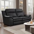Boston Electric Recliner Sofa - Black Leather - 2 Seater