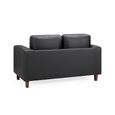Box Sofa - Black Faux Leather - 2 Seater