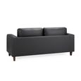 Box Sofa - Black Faux Leather - 3 Seater
