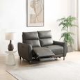 Brooke Electric Recliner Sofa - Grey Leather - 2 Seater