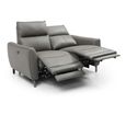 Brooke Electric Recliner Sofa - Grey Leather - 2 Seater