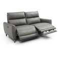 Brooke Electric Recliner Sofa - Grey Leather - 3 Seater