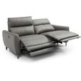 Brooke Electric Recliner Sofa - Grey Leather - 3 Seater