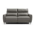 Brooke Electric Recliner Sofa - Grey Leather - 3 Seater