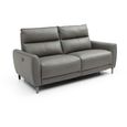 Brooke Electric Recliner Sofa - Grey Leather - 3 Seater