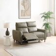 Brooke Electric Recliner Sofa - Taupe Leather - 2 Seater