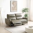 Brooke Electric Recliner Sofa - Taupe Leather - 3 Seater