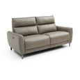 Brooke Electric Recliner Sofa - Taupe Leather - 3 Seater