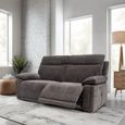 Cadenza Charcoal Fabric 3 Seater Electric Recliner Sofa