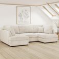 Carnaby U Shape Corner Sofa - Beige Boucle Fabric