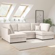 Carnaby U Shape Corner Sofa - Beige Plush Fabric