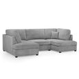 Carnaby U Shape Corner Sofa - Grey Boucle Fabric