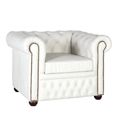 Caserta Armchair - White Leather Chester