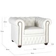 Caserta Armchair - White Leather Chester