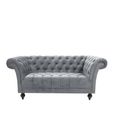 Chester 2 Seater Sofa - Grey Velvet Fabric