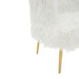 Clarence Sofa - 2 Seater - White Faux Fur with Gold Legs