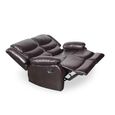 Conrad Manual Recliner Sofa - Brown Leather - 2 Seater
