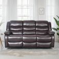Conrad Manual Recliner Sofa Set - Brown Leather - 3+2 Seater