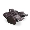 Conrad Manual Recliner Sofa - Brown Leather - 3 Seater