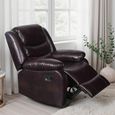 Conrad Manual Recliner Armchair - Brown Leather