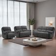 Douglas Recliner Sofa - Dark Grey Fabric - 2 Seater