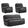 Douglas Recliner Sofa Set - Dark Grey Fabric - 3+1+1 Seater