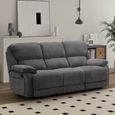 Douglas Recliner Sofa - Dark Grey Fabric - 3 Seater