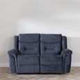Dudley Silvano Blue Fabric 2 Seater Recliner Sofa