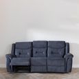 Dudley Silvano Blue Fabric 3 Seater Recliner Sofa