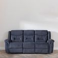 Dudley Silvano Blue Fabric 3 Seater Recliner Sofa