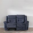 Dudley Silvano Blue Fabric Recliner Sofa Set