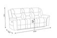 Dudley Silvano Blue Fabric Recliner Sofa Set