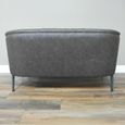 Sofa - Retro - 2 Seater - Grey Faux Leather