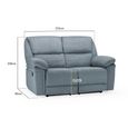Elio Manual Recliner Sofa - Grey Fabric - 2 Seater