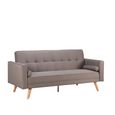Ethan Click Clack Sofa Bed - 3 Seater - Grey Fabric