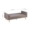 Ethan Click Clack Sofa Bed - 3 Seater - Grey Fabric