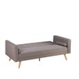 Ethan Click Clack Sofa Bed - 3 Seater - Grey Fabric