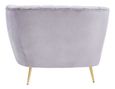 Felizia Lounge Chaise - Left Arm - Grey Velvet Fabric with Gold Legs