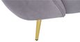 Felizia Lounge Chaise - Left Arm - Grey Velvet Fabric with Gold Legs