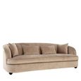 Fiji Sofa - 3 Seater - Grey Velvet Fabric