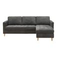 Firenze Sofa - Dark Grey Fabric - Natural Legs - LHF
