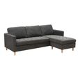 Firenze Sofa - Dark Grey Fabric - Natural Legs - LHF
